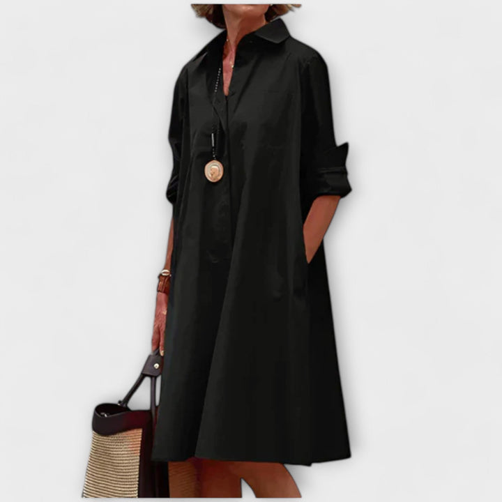 Sofie | Hemdblusenkleid Premium Stilvoller Kragen