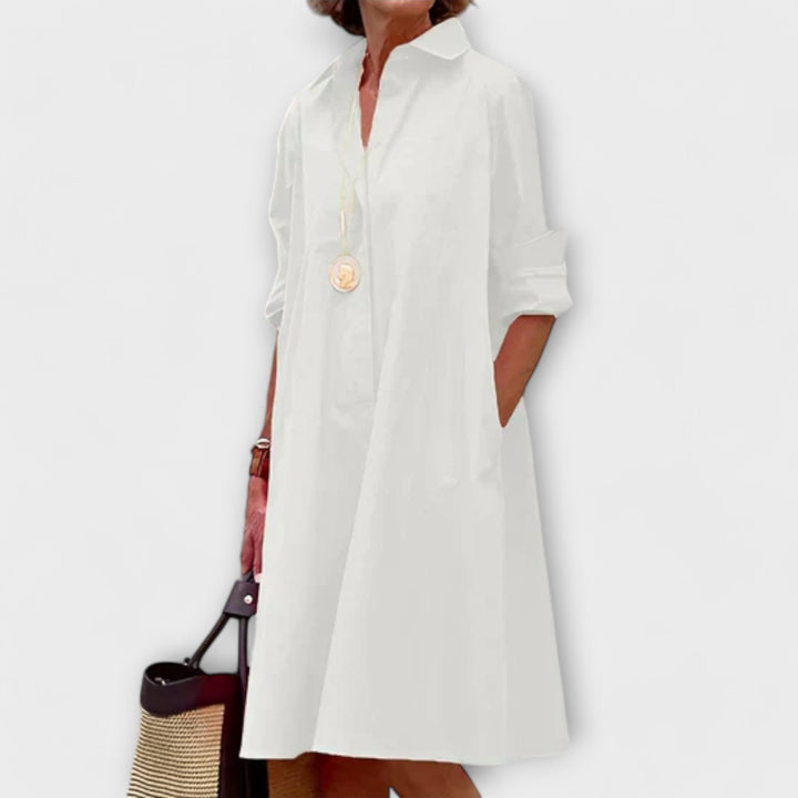 Sofie | Hemdblusenkleid Premium Stilvoller Kragen