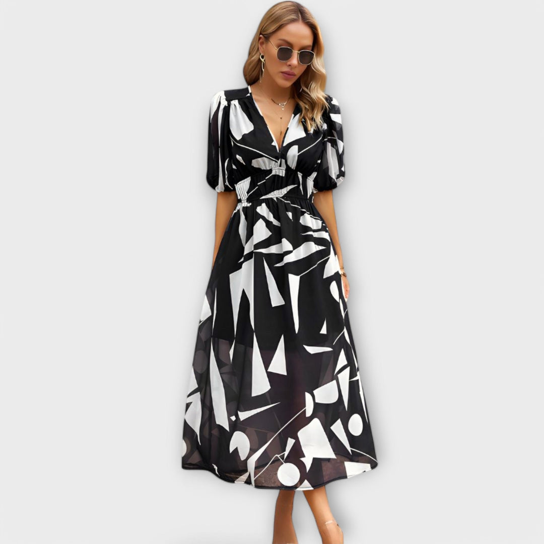 Noa | Maxikleid Premium Elegante Puffärmel