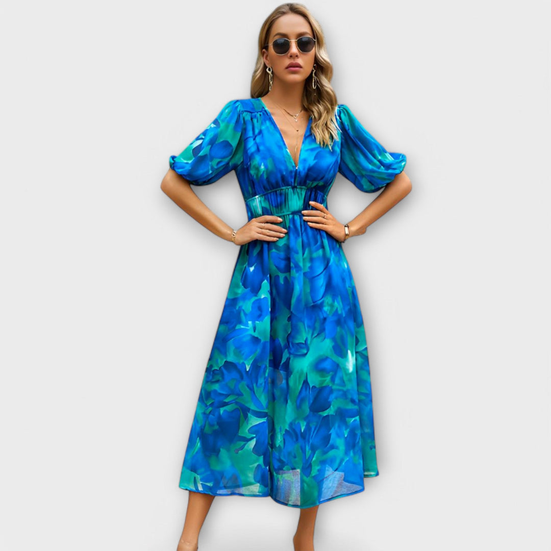 Noa | Maxikleid Premium Elegante Puffärmel