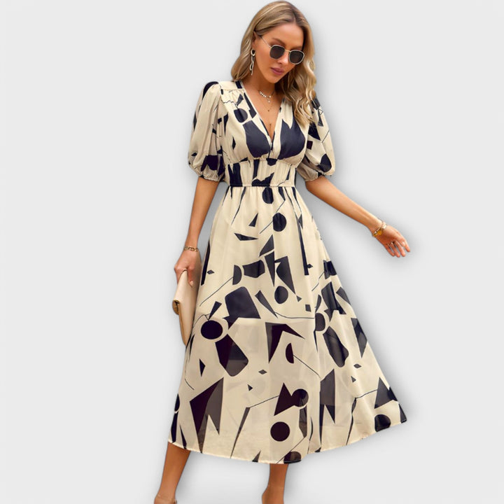 Noa | Maxikleid Premium Elegante Puffärmel