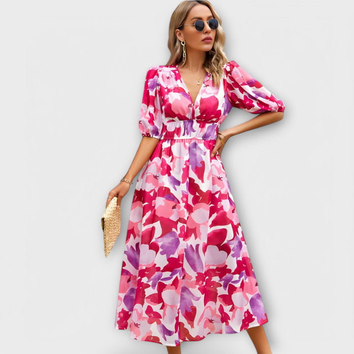 Noa | Maxikleid Premium Elegante Puffärmel