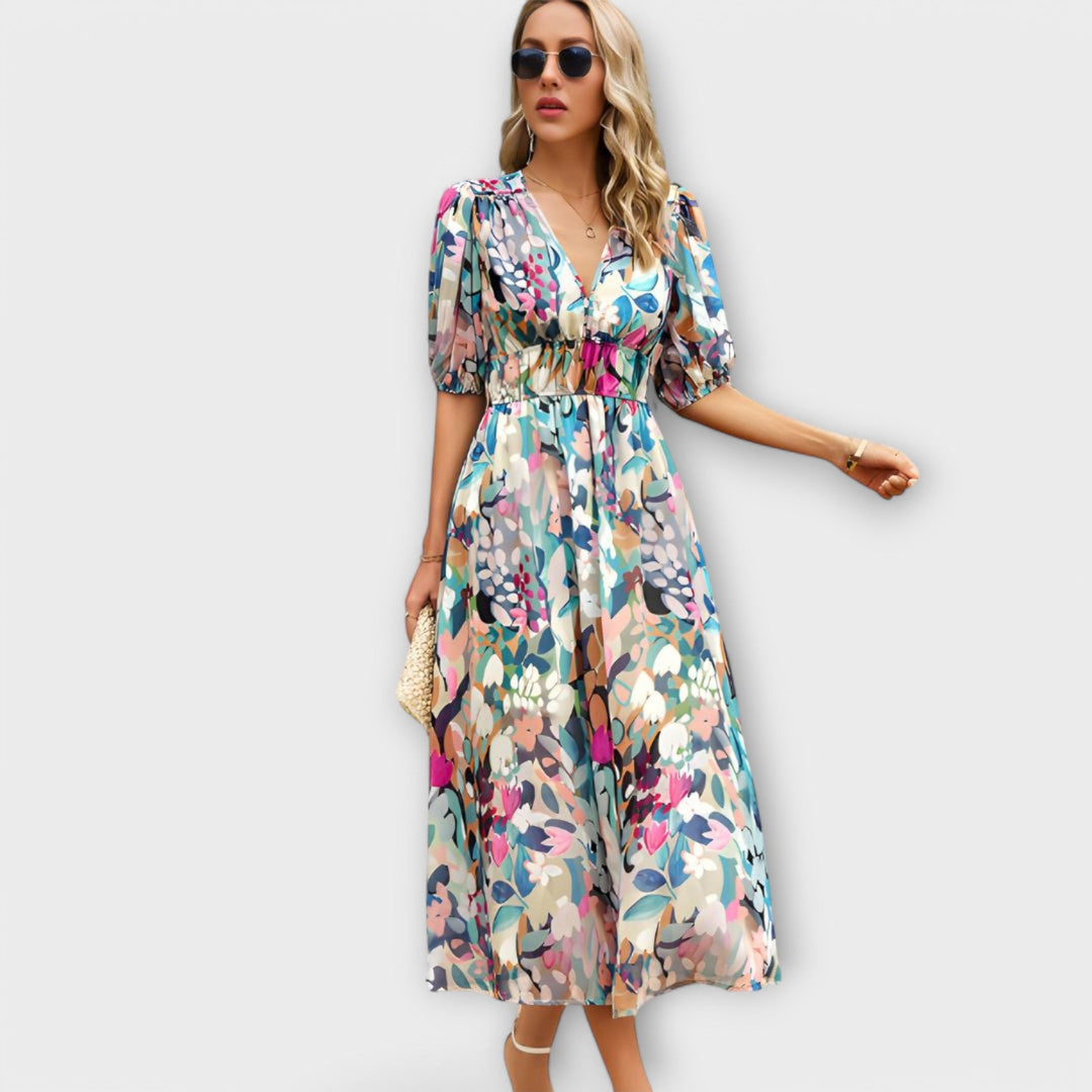 Noa | Maxikleid Premium Elegante Puffärmel