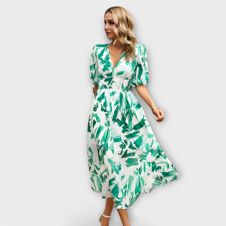 Noa | Maxikleid Premium Elegante Puffärmel